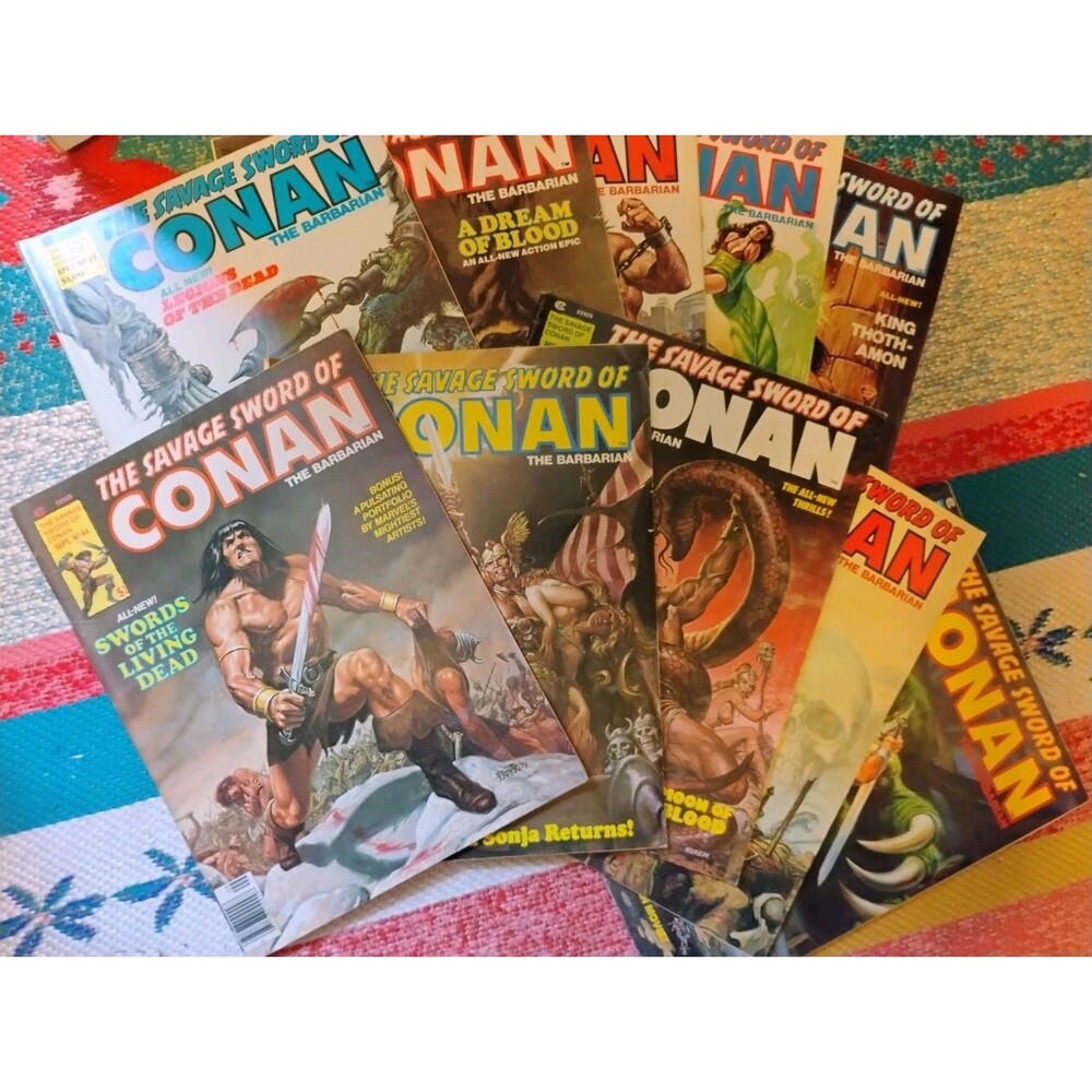 Vtg Savage Sword of Conan Magazine Lot of 10 Marvel 1979-1980 RUN Issues 39-48